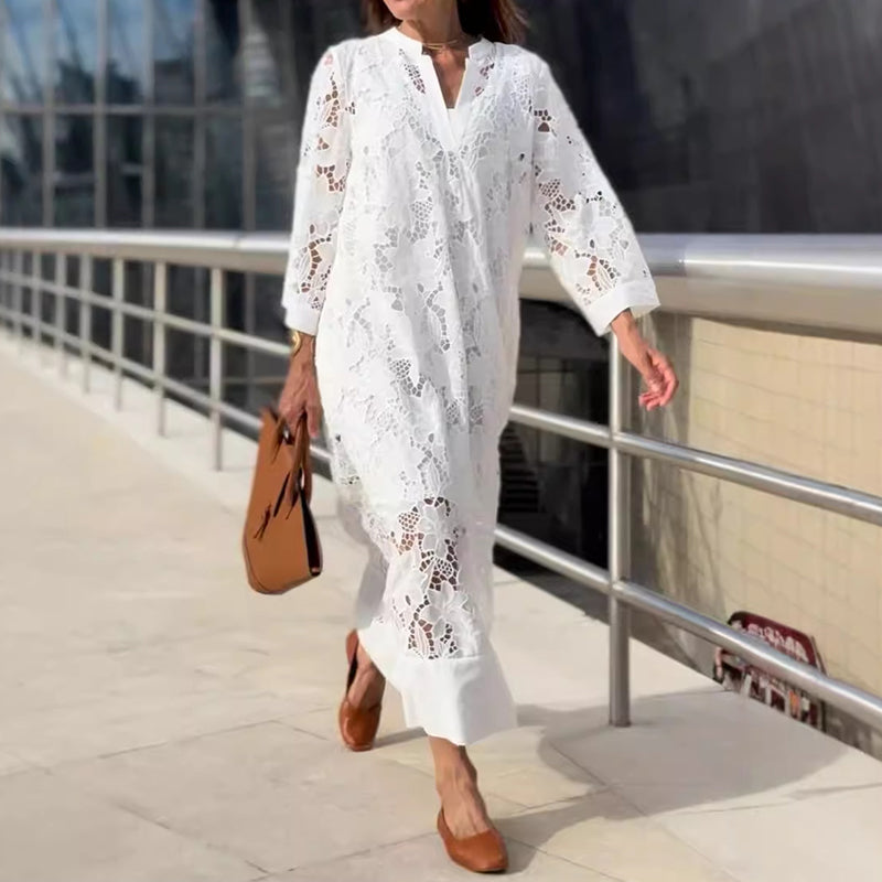 Colette™ | Modern Flowing Refined Lace Dress