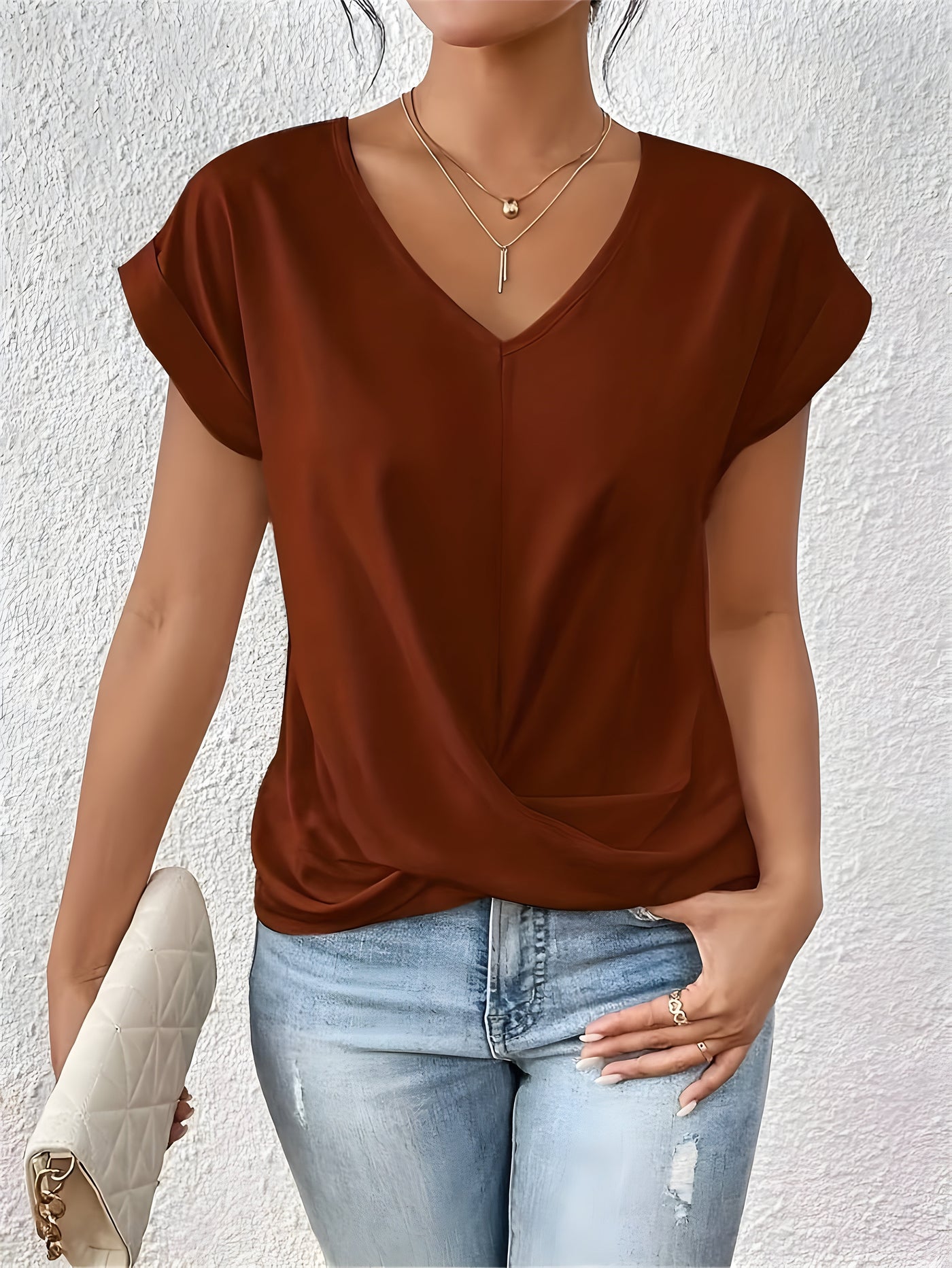 Naomi™ | V-Hals Twist Front Top