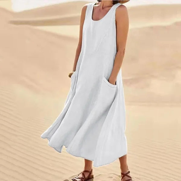 Serenya™ | Breezy Linen Pocket Dress