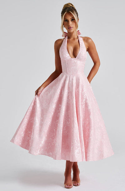Sélina™ | Elegant Halter Midi Dress
