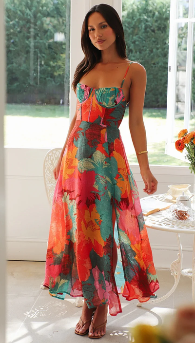 Fayana™ | Tropical Floral Maxi Dress