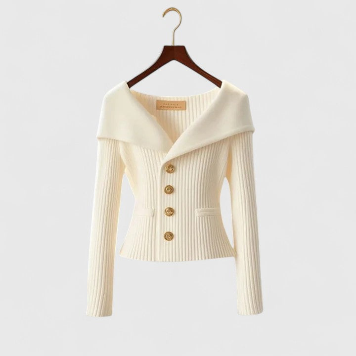 Maelis™ | Sculpted Ribbed Blazer Top
