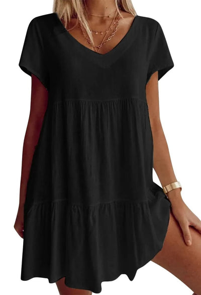 Chloe™ | Chic and Casual V-Neck Dress