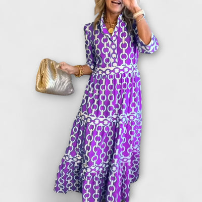 Melody™ | Bold Chain Print Midi Dress
