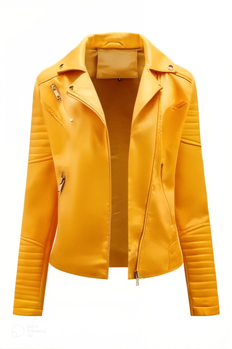 Lyséa™ | Bold Faux Leather Moto Jacket