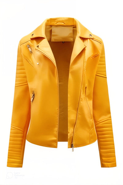 Lyséa™ | Bold Faux Leather Moto Jacket