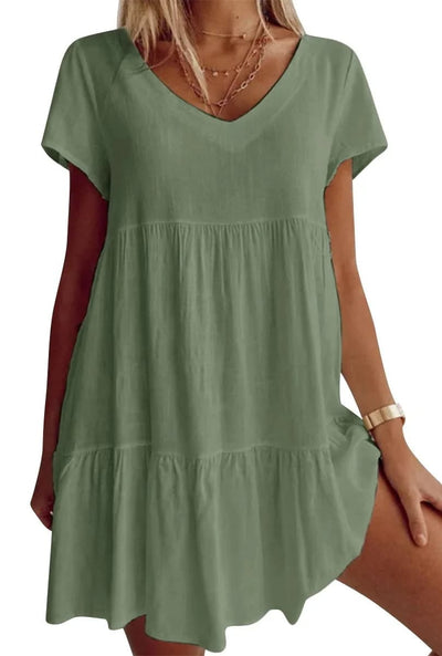 Chloe™ | Chic and Casual V-Neck Dress