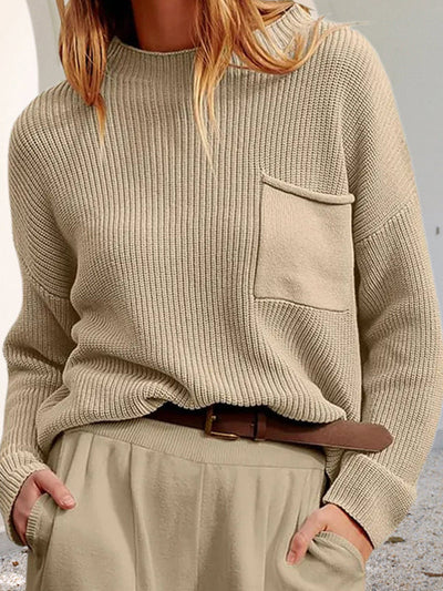 Adelisse™ | Relaxed Knit Pocket Sweater