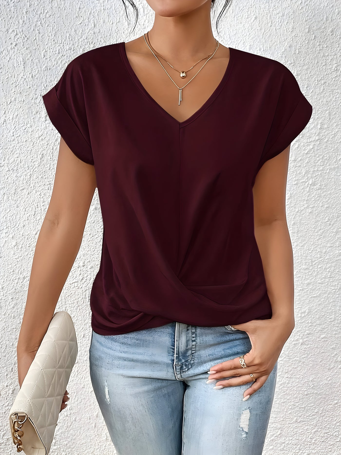 Naomi™ | V-Hals Twist Front Top