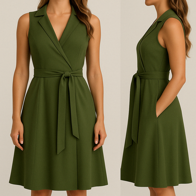 Orla™ | Sleeveless Wrap Midi Dress