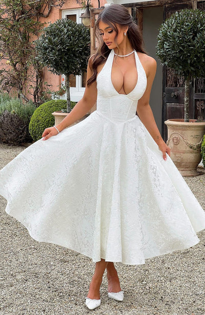 Sélina™ | Elegant Halter Midi Dress