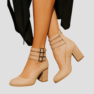 Avelyne™ | Triple Strap Block Heels
