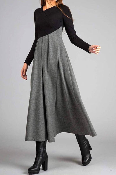 Amara™ | Two-Tone Pleated Maxi Dress