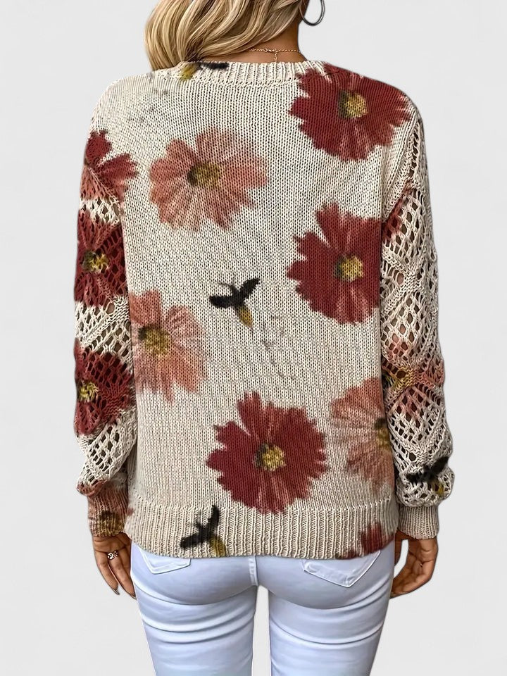 Joviane™ | Vintage Floral Knit Sweater