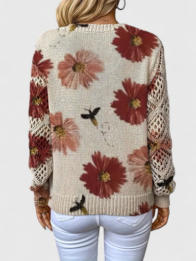 Joviane™ | Vintage Floral Knit Sweater