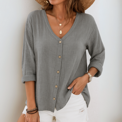 Hévana™ | Relaxed Button-Up Blouse