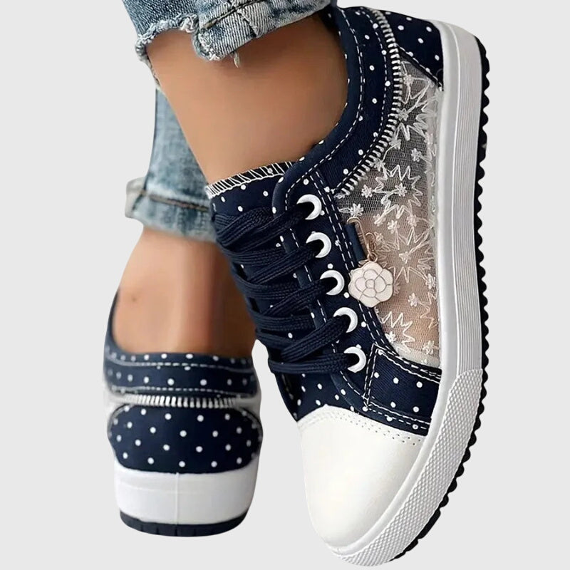 Delycia™ | Floral Lace Denim Sneakers
