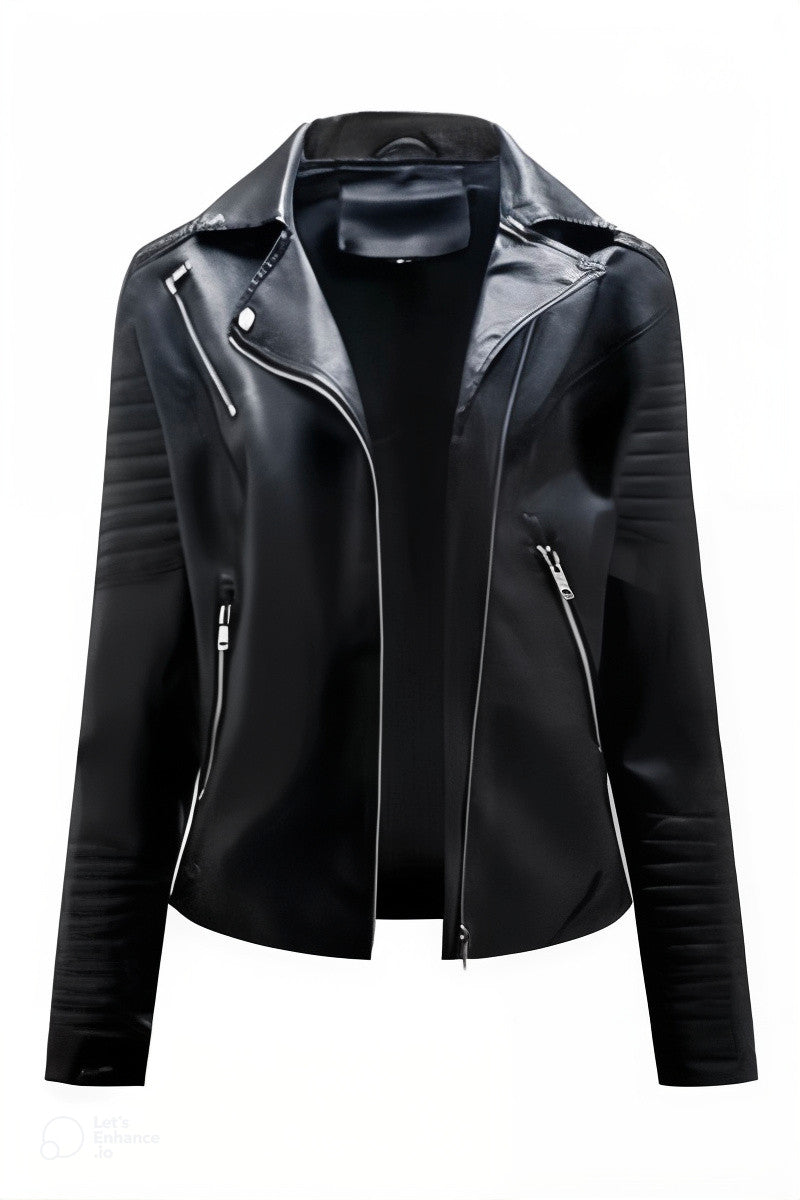 Lyséa™ | Bold Faux Leather Moto Jacket