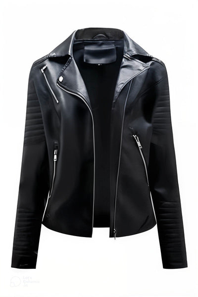 Lyséa™ | Bold Faux Leather Moto Jacket