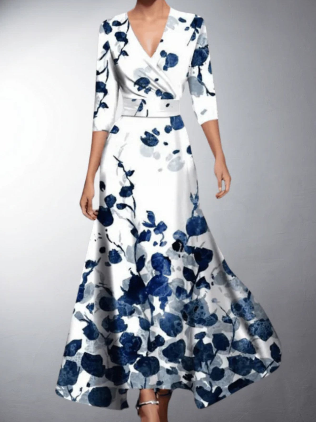 Norélie™ | Bold Floral Wrap Dress
