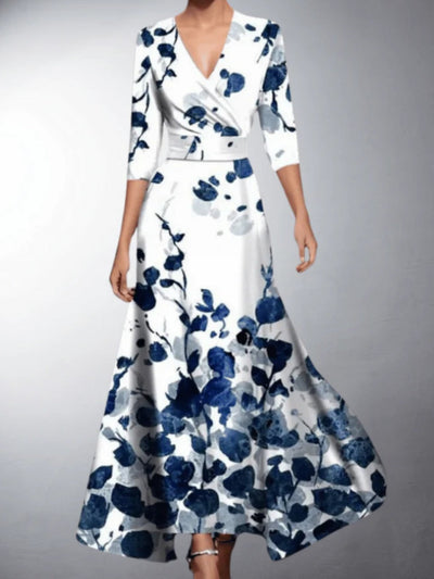 Norélie™ | Bold Floral Wrap Dress