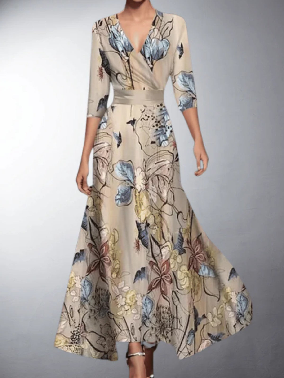 Norélie™ | Bold Floral Wrap Dress