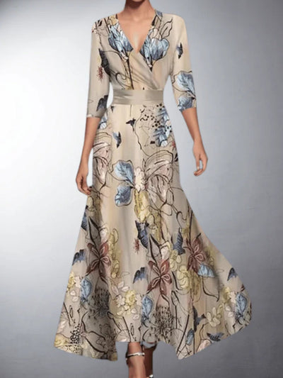 Norélie™ | Bold Floral Wrap Dress