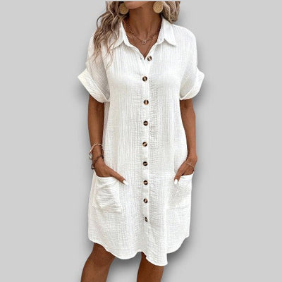 Koralie™ | Laid-Back Linen Shirt Dress