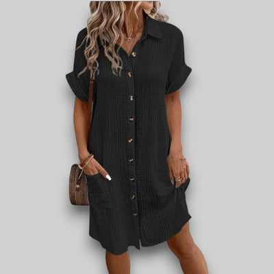 Koralie™ | Laid-Back Linen Shirt Dress