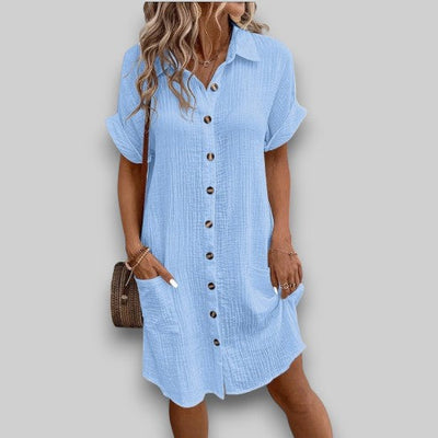 Koralie™ | Laid-Back Linen Shirt Dress