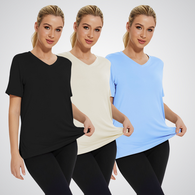 Élise™ | 3-Pack Essential V-Neck T-Shirts