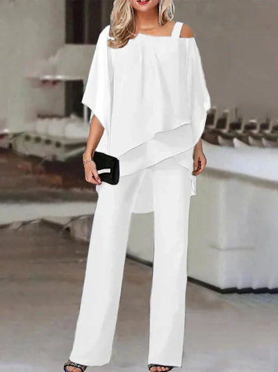Kaelin™ | Asymmetrical Cold-Shoulder Pants Set