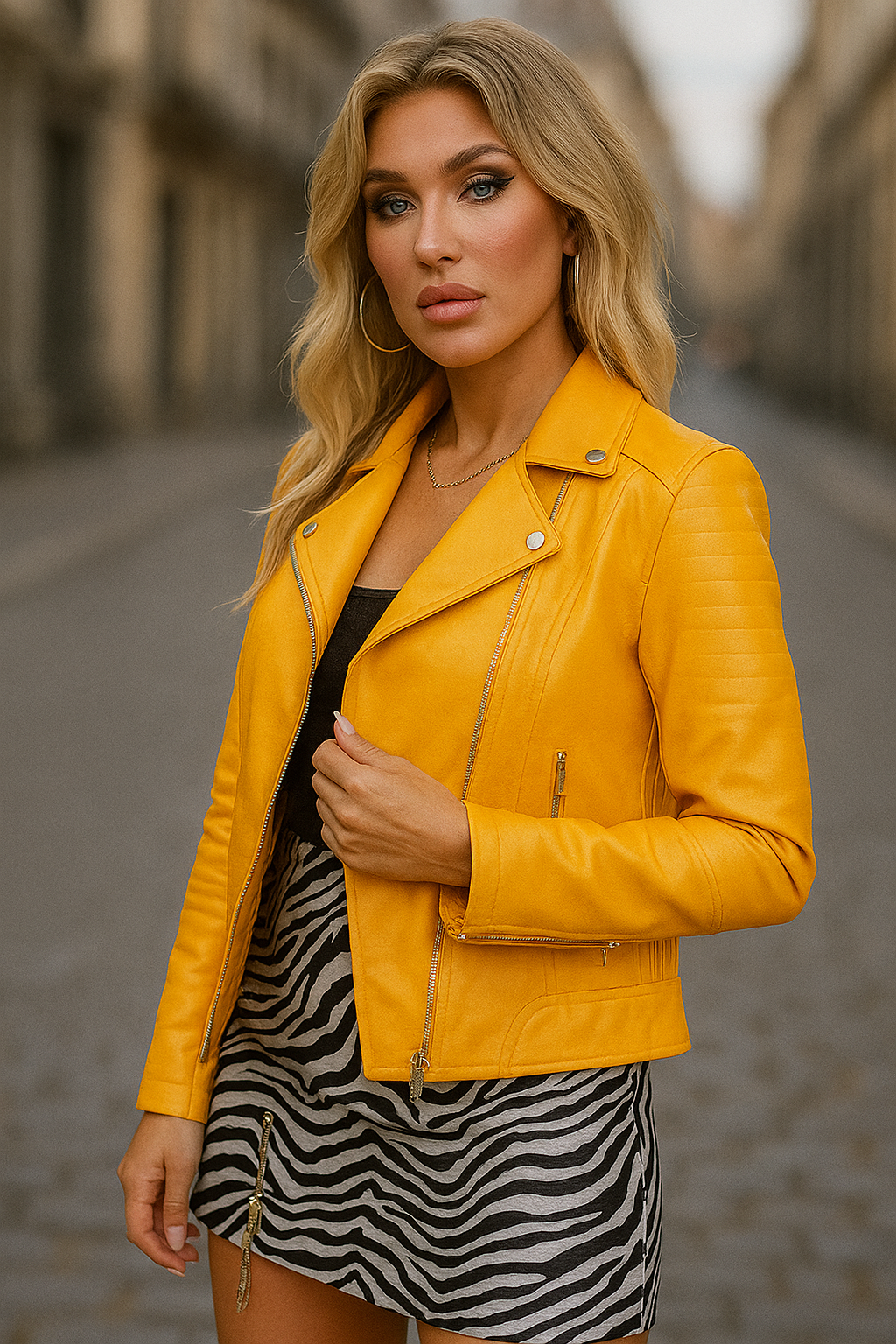 Lyséa™ | Bold Faux Leather Moto Jacket
