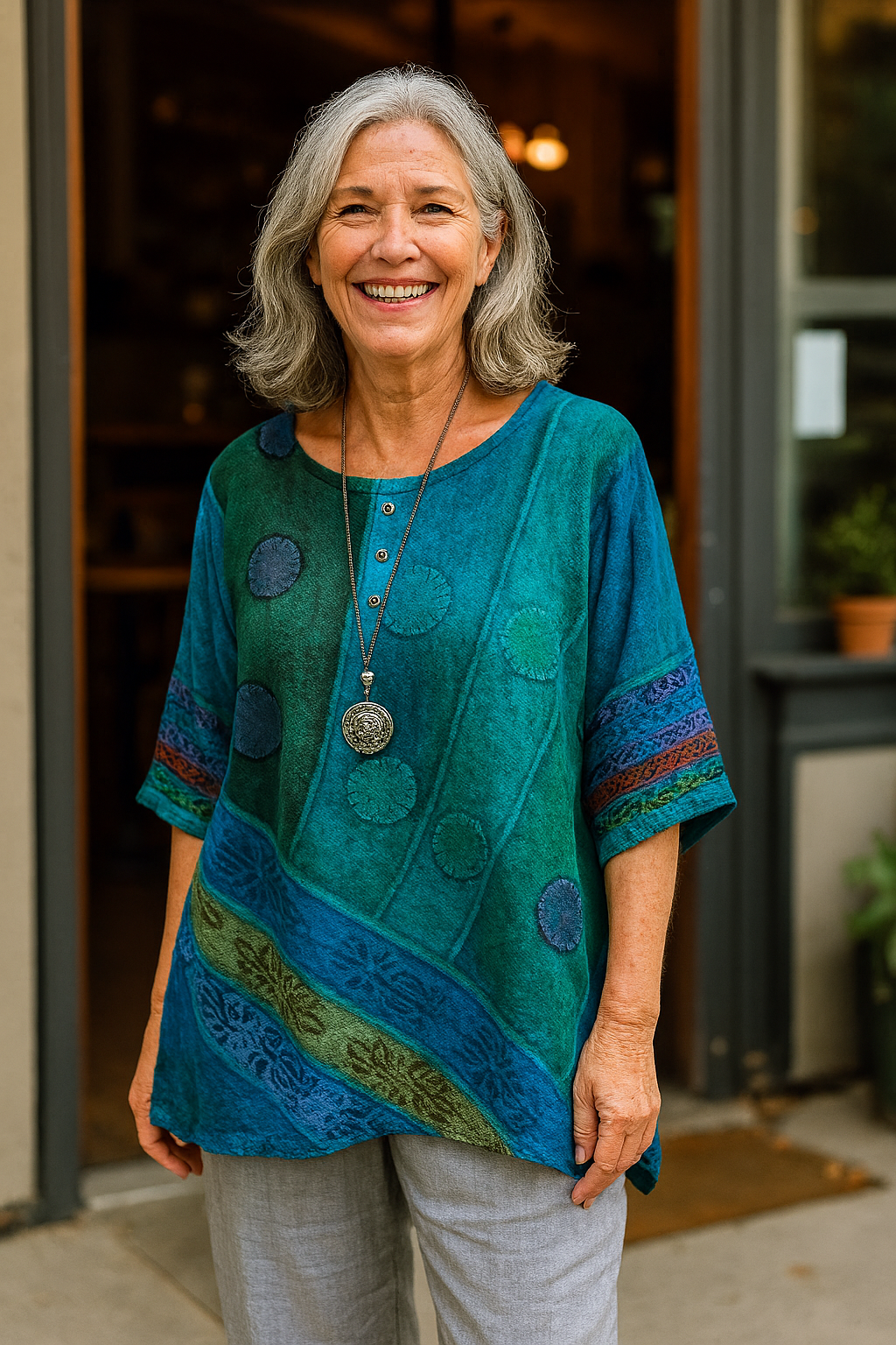 Talyne™ | Geometric Patchwork Sweater