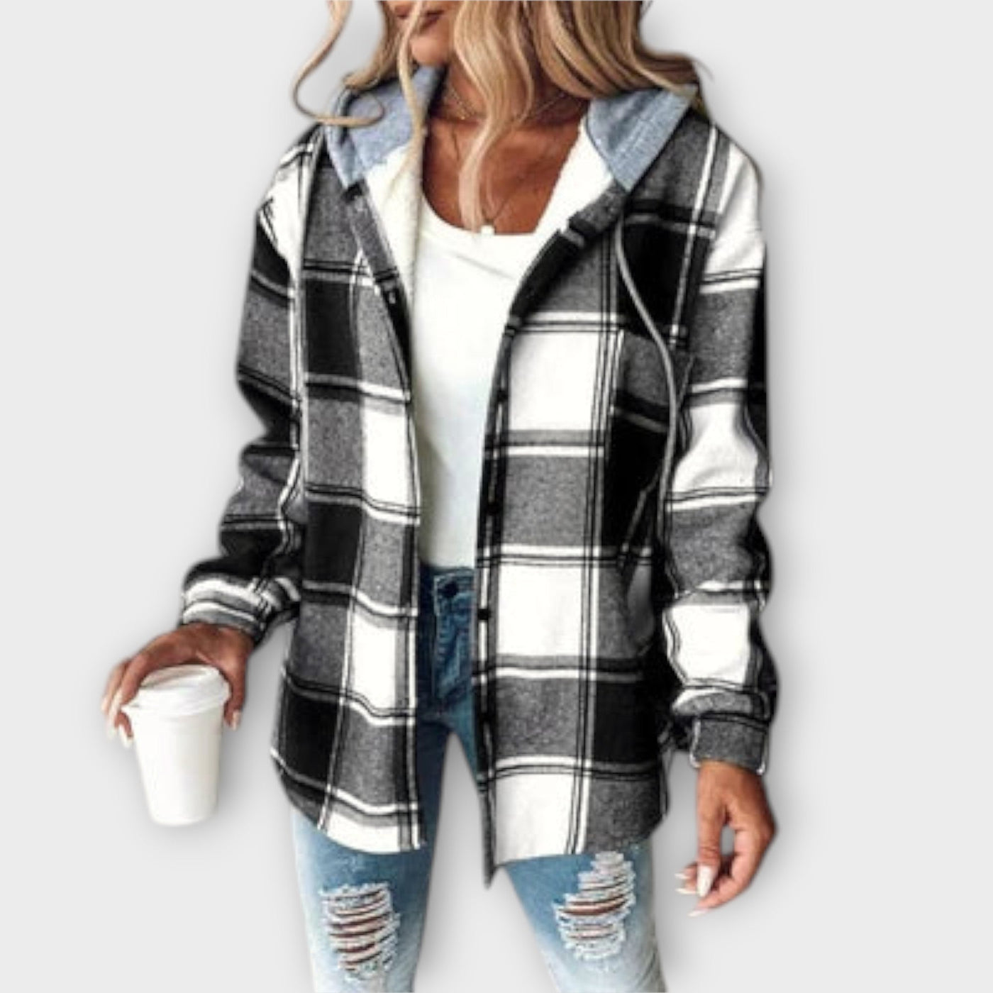 Laurisia™ | Plaid Hooded Flannel Jacket