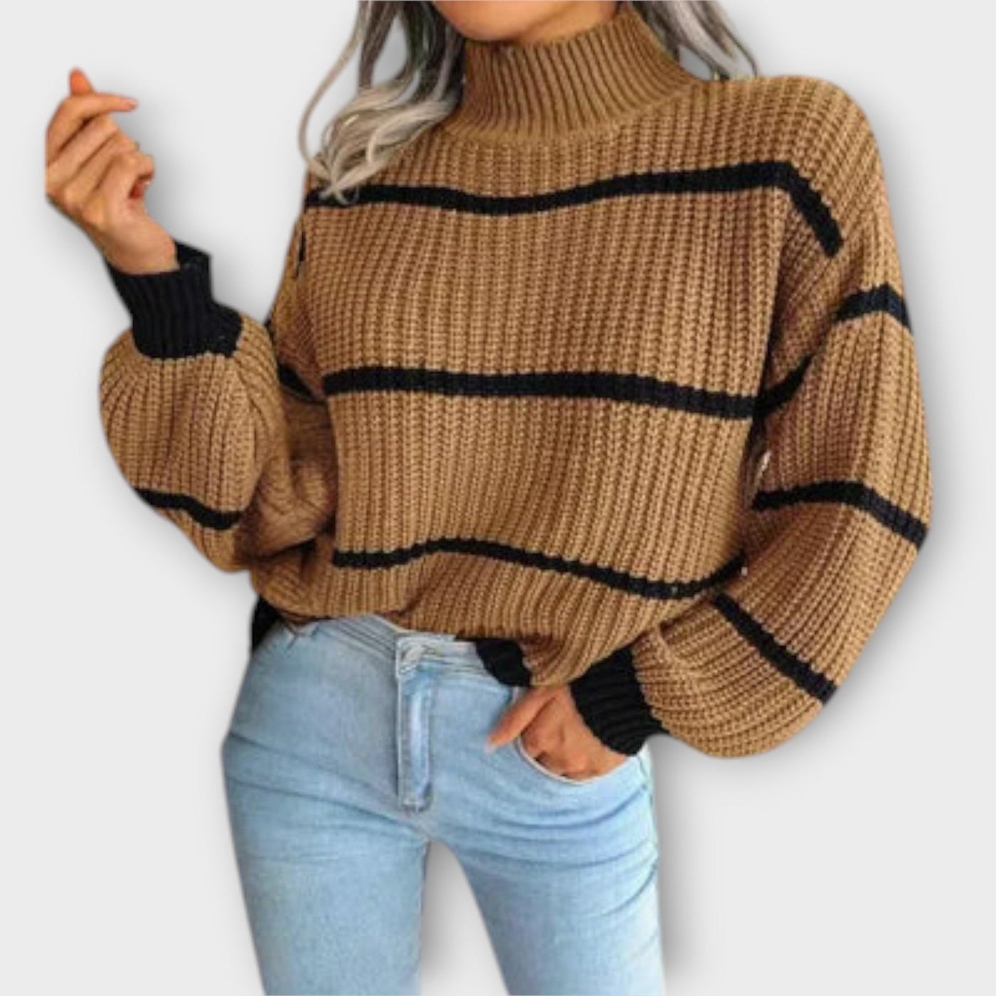 Ivy™ | Striped Chunky Knit Sweater