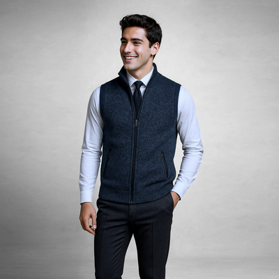 Noélien™ | Classic Knitted Zipper Vest