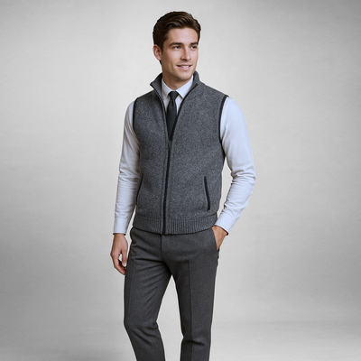Noélien™ | Classic Knitted Zipper Vest