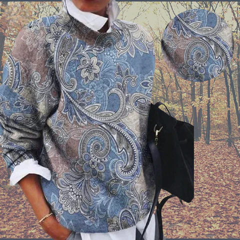 Elara™ | Boho Paisley Pullover