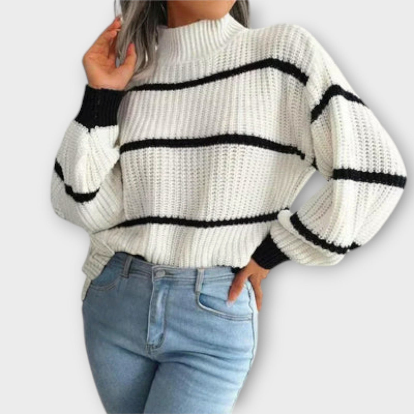 Ivy™ | Striped Chunky Knit Sweater