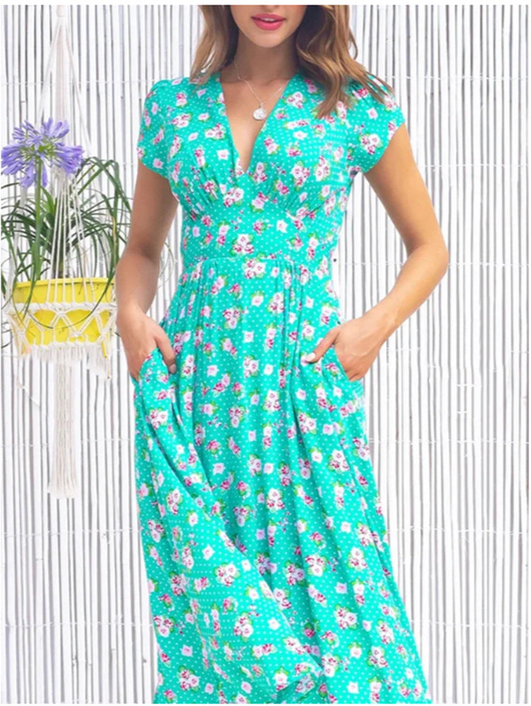 Horalie™ | Floral Midi Dress