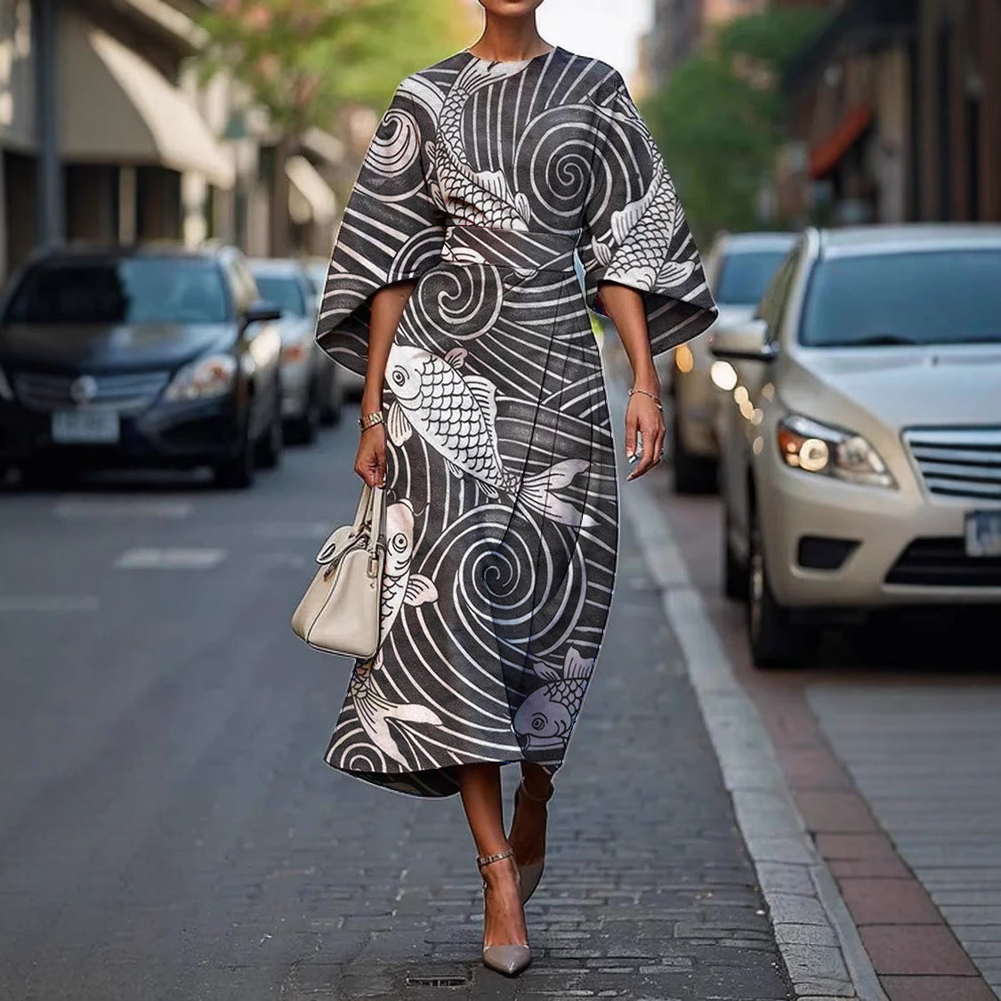 Calianne™ | Graphic Zebra Wrap Dress