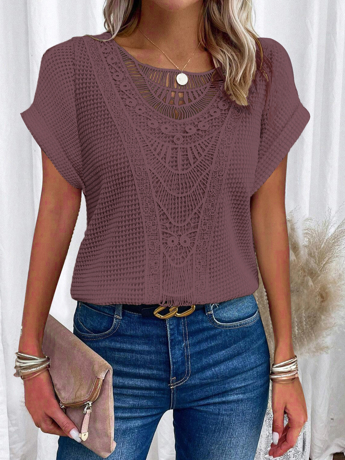 Floretta™ | Crochet-Detail Summer Blouse
