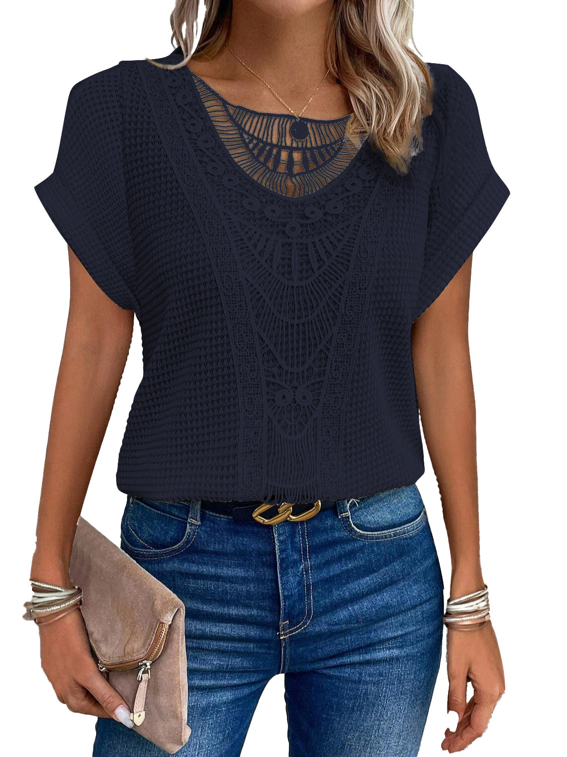 Floretta™ | Crochet-Detail Summer Blouse
