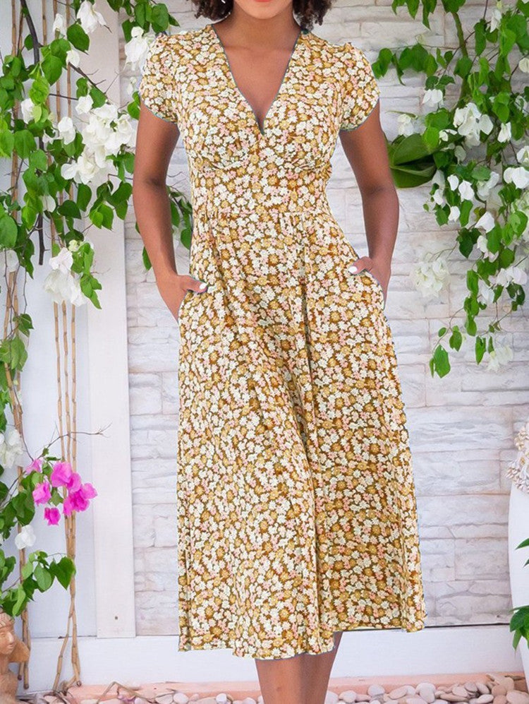 Horalie™ | Floral Midi Dress