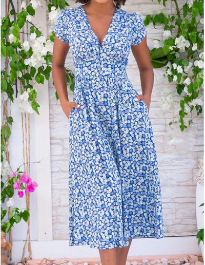Horalie™ | Floral Midi Dress