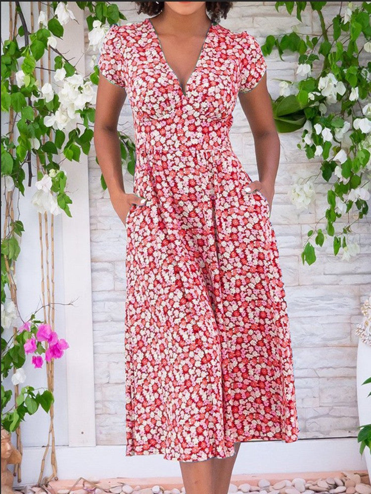 Horalie™ | Floral Midi Dress