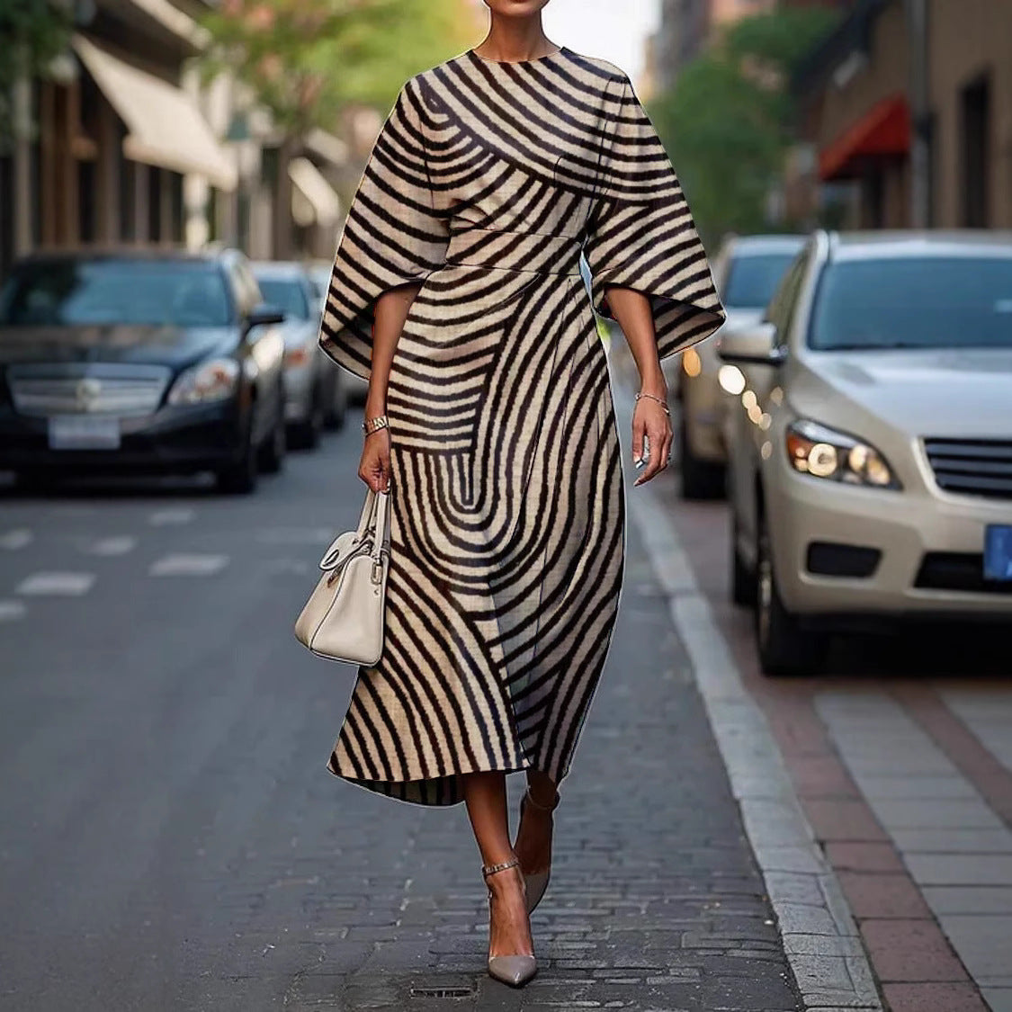 Calianne™ | Graphic Zebra Wrap Dress