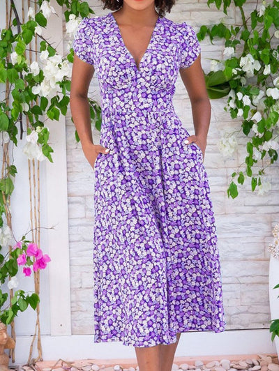 Horalie™ | Floral Midi Dress