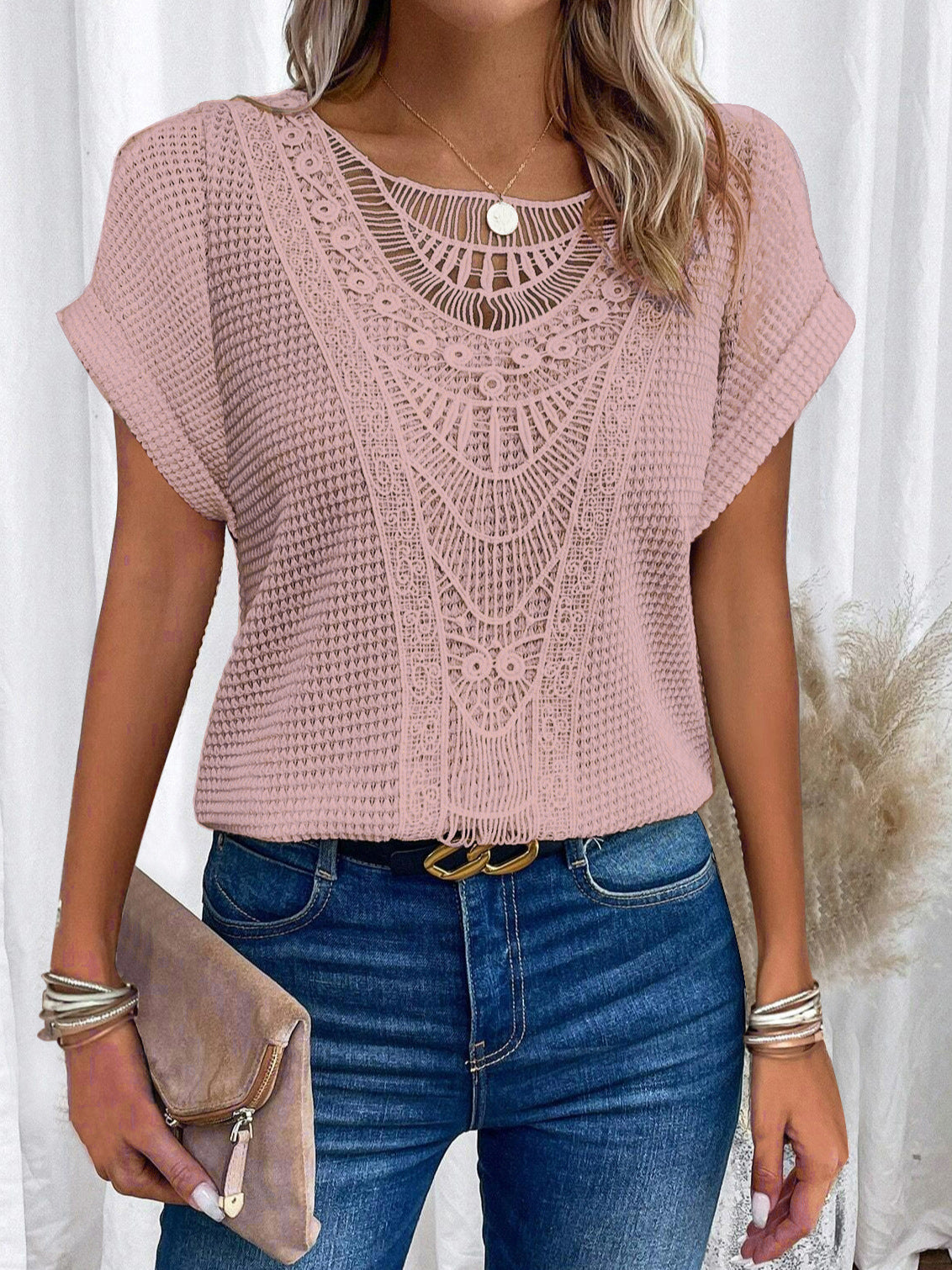Floretta™ | Crochet-Detail Summer Blouse